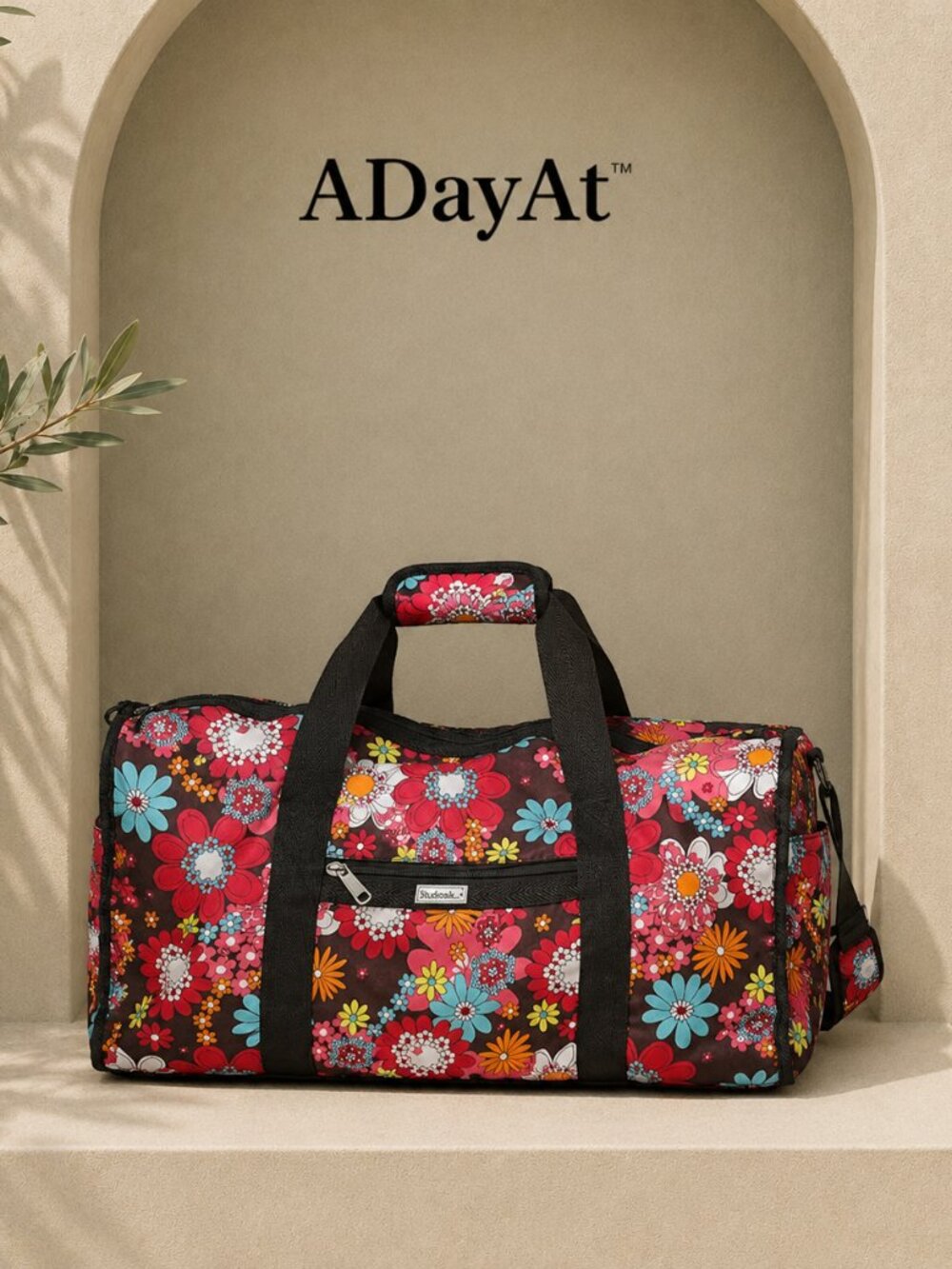 Lightweight Floral Weekender Duffle Bag With Matching Pouch Studiosak